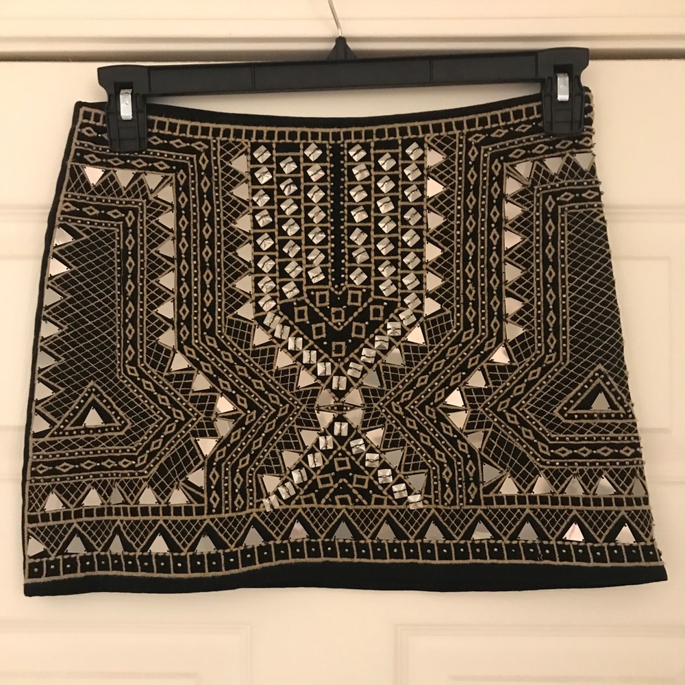 CHELSEA & VIOLET Studded Mini Skirt